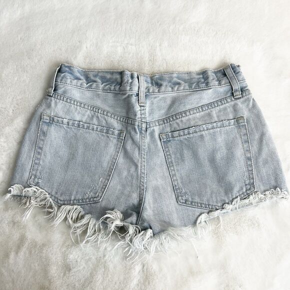 Free People Daisy Chain Lace Cutoff Button Fly Jean Shorts Light Wash Women’s 27 - Picture 9 of 12